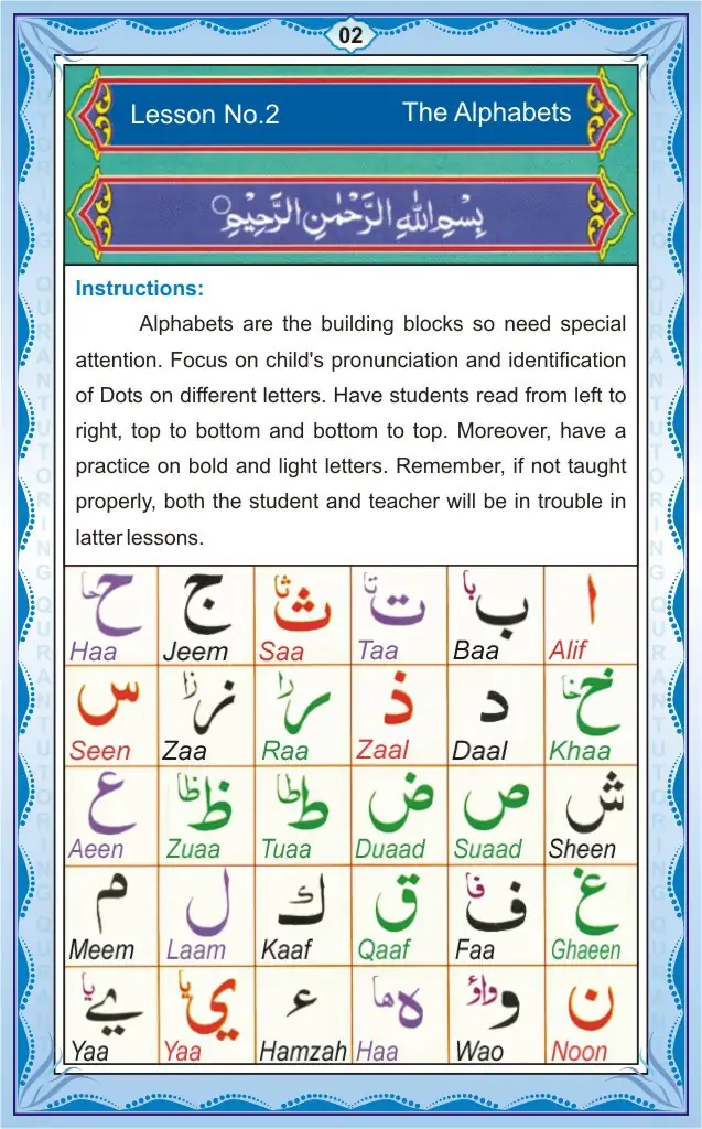 Noorani Qaida Lesson Page 02: Compound Letters