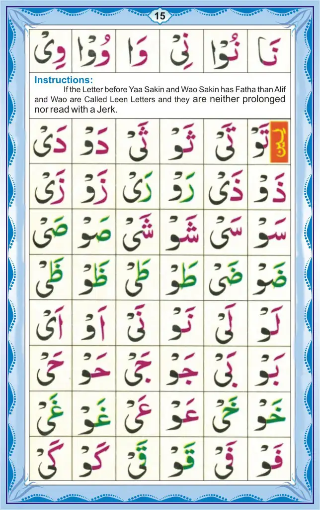 Noorani Qaida Lesson Page 15: Tashdeed with Tashdeed